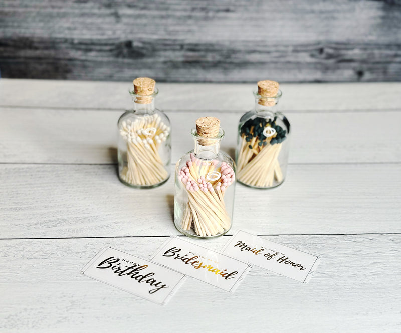 Apothecary Matches Glass Bottle Favors