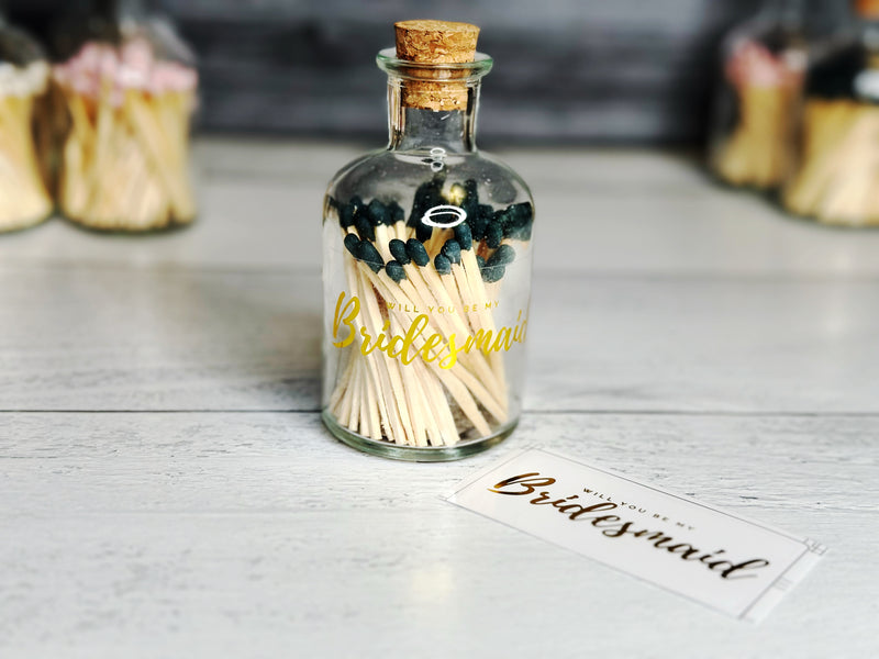 Apothecary Matches Glass Bottle Favors