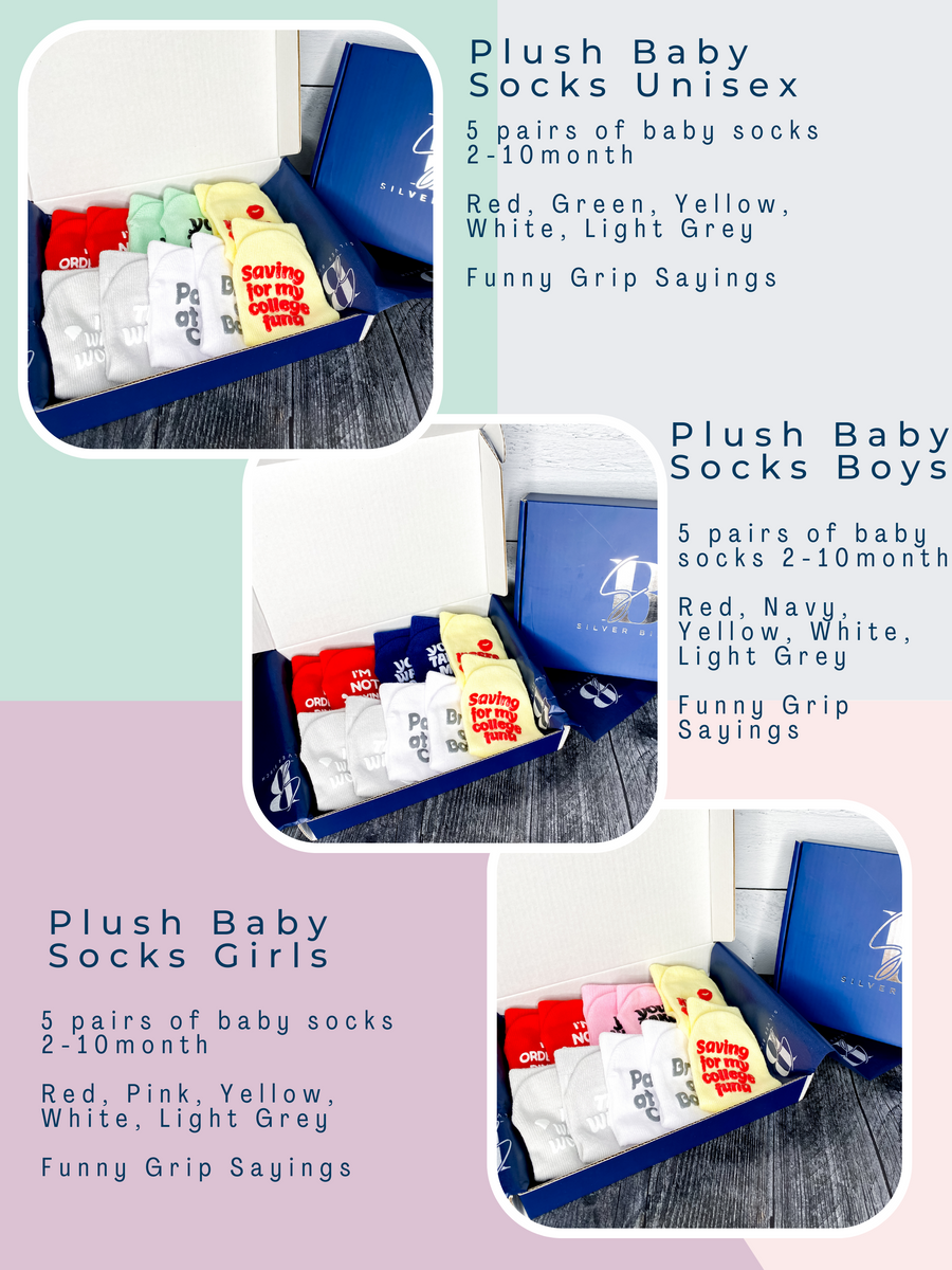 Baby Socks Gift Set - Funny sayings, hilarious quote grips