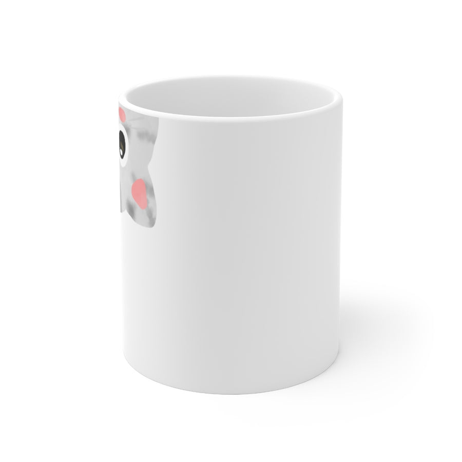 Grey Striped Upside Down Cat mug - Cat mugs - coffee mug - gifts for coffee lovers - christmas gifts - Birthday ideas - Cat mom