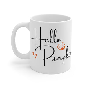Hello Pumpkin mug - PSL mugs - Script - Silver Birch