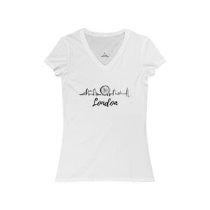 London Skyline Womans T shirt- World Traveller - Silver Birch