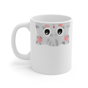 Grey Striped Upside Down Cat mug - Cat mugs - coffee mug - gifts for coffee lovers - christmas gifts - Birthday ideas - Cat mom
