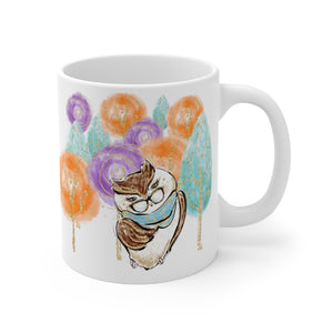 Personalized Owl fall mug - Silver Birch