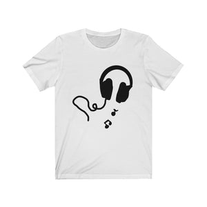 Headphones and Beats Unisex T-shirt - Music - typography tees - gifts for her - Singer Songwriter - gifts for him