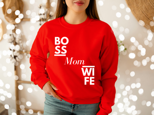 Mom Boss Wife Sweatshirt | Sweatshirt