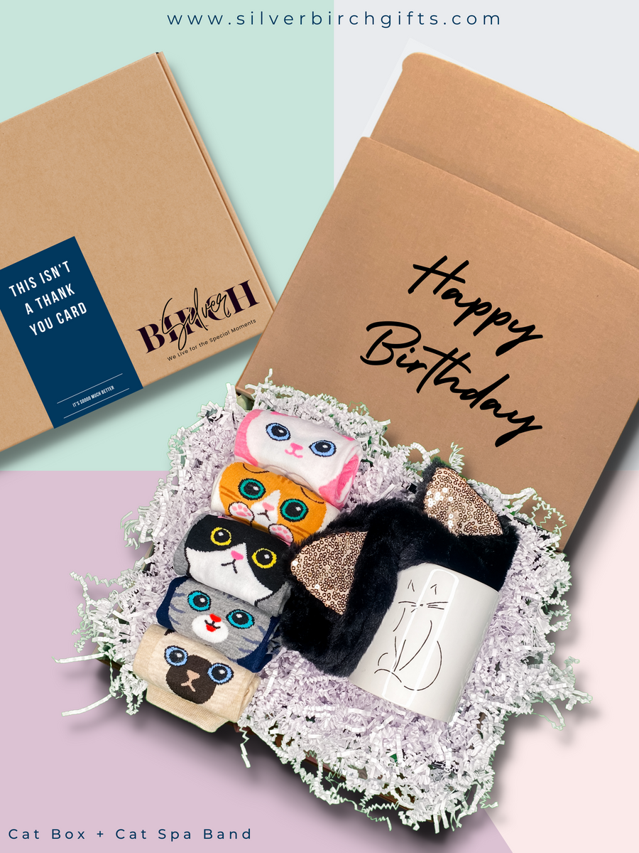 Purrrrfect Cat Socks Gift Box | Cat Head Band & Mug Set