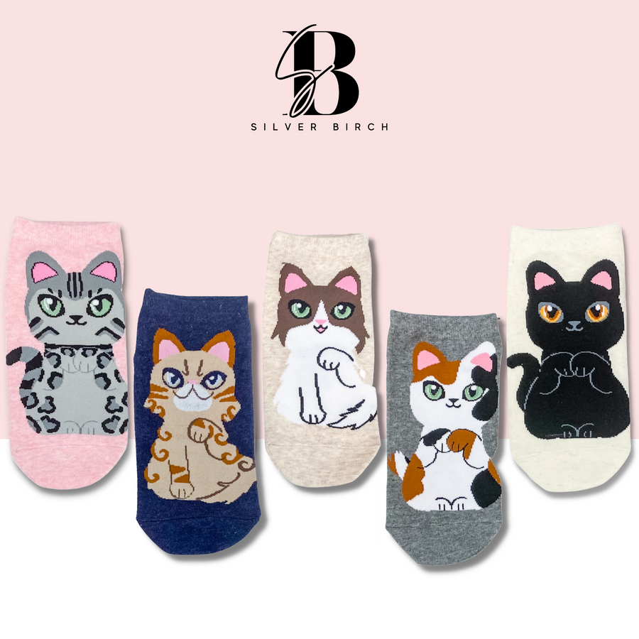 New Cat Socks | Womens Five Pairs