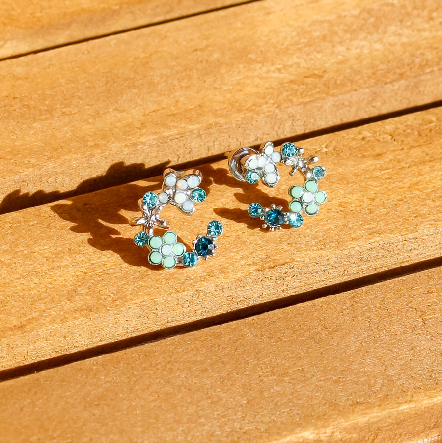 Blue Flower Earrings | Stud Earrings