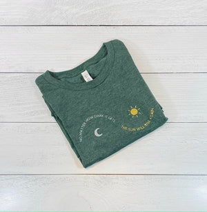 Sun and Moon Gift Box - Unisex Green Triblend Long Sleeved Tee