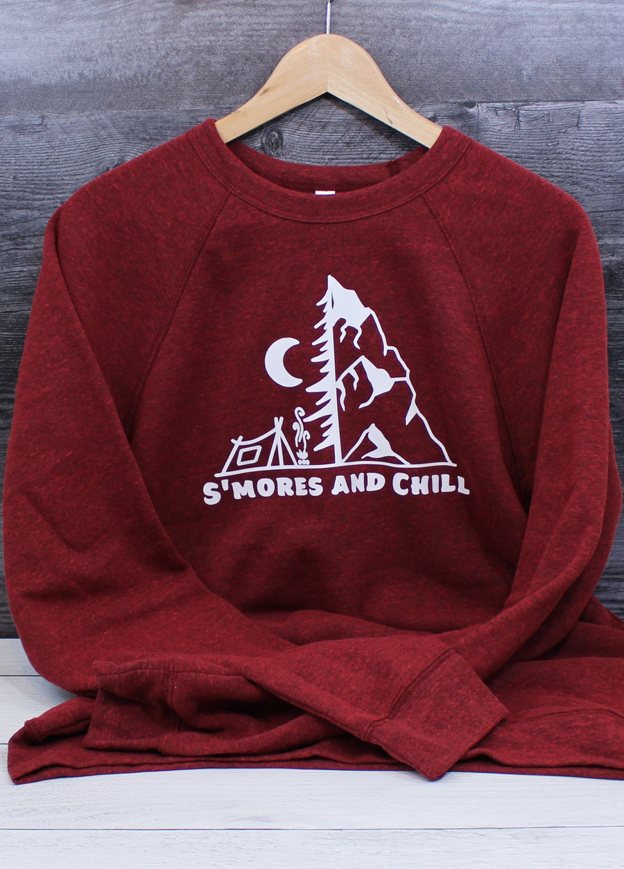 S'Mores and Chill Gift Box - Unisex Red Triblend Sponge Fleece