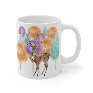 Personalized Deer Fall mug - Silver Birch