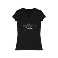 London Skyline Womans T shirt- World Traveller - Silver Birch