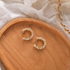 White Flower Hoop Earrings | Stud Earrings