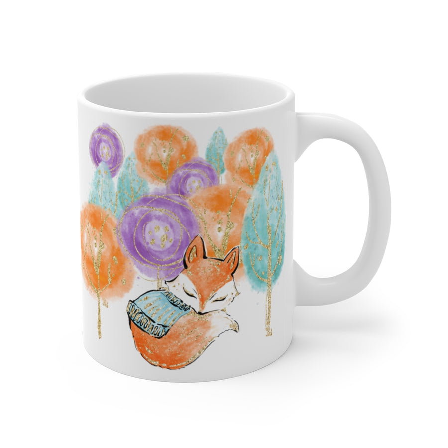 Personalized Fox Fall mug - Silver Birch